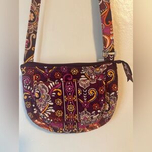 Vera Bradley Small Crescent Crossbody Purse Retired Safari Sunset Boho Hipster